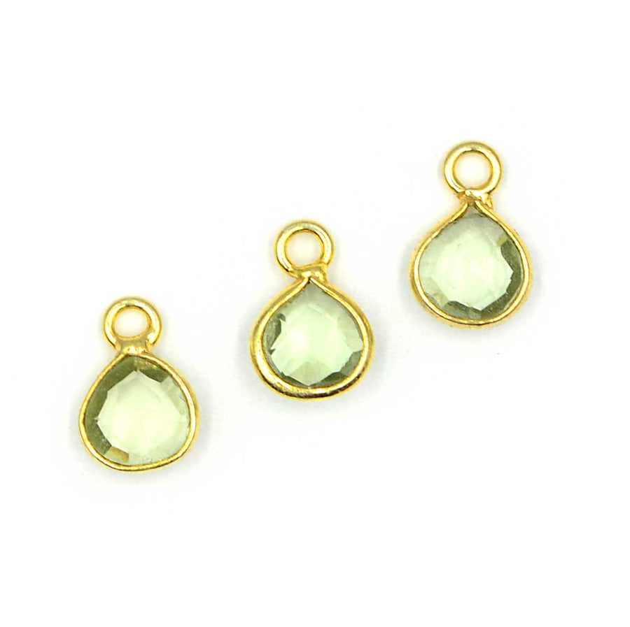 Green Amethyst 18k Gold Vermeil Bezel Briolette