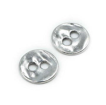 Hammered Round Button- Silver