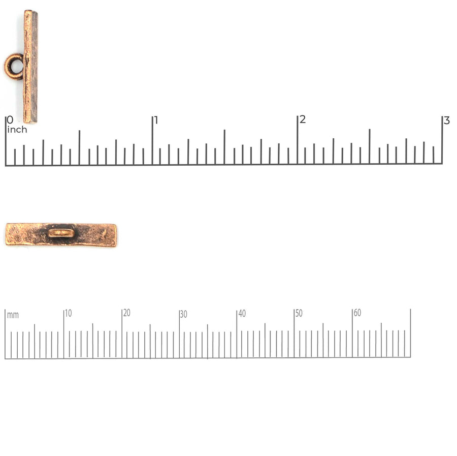 Hammered Toggle Bar- Antique Copper