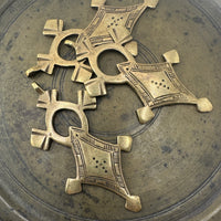 African Brass Pendant- Tuareg Cross