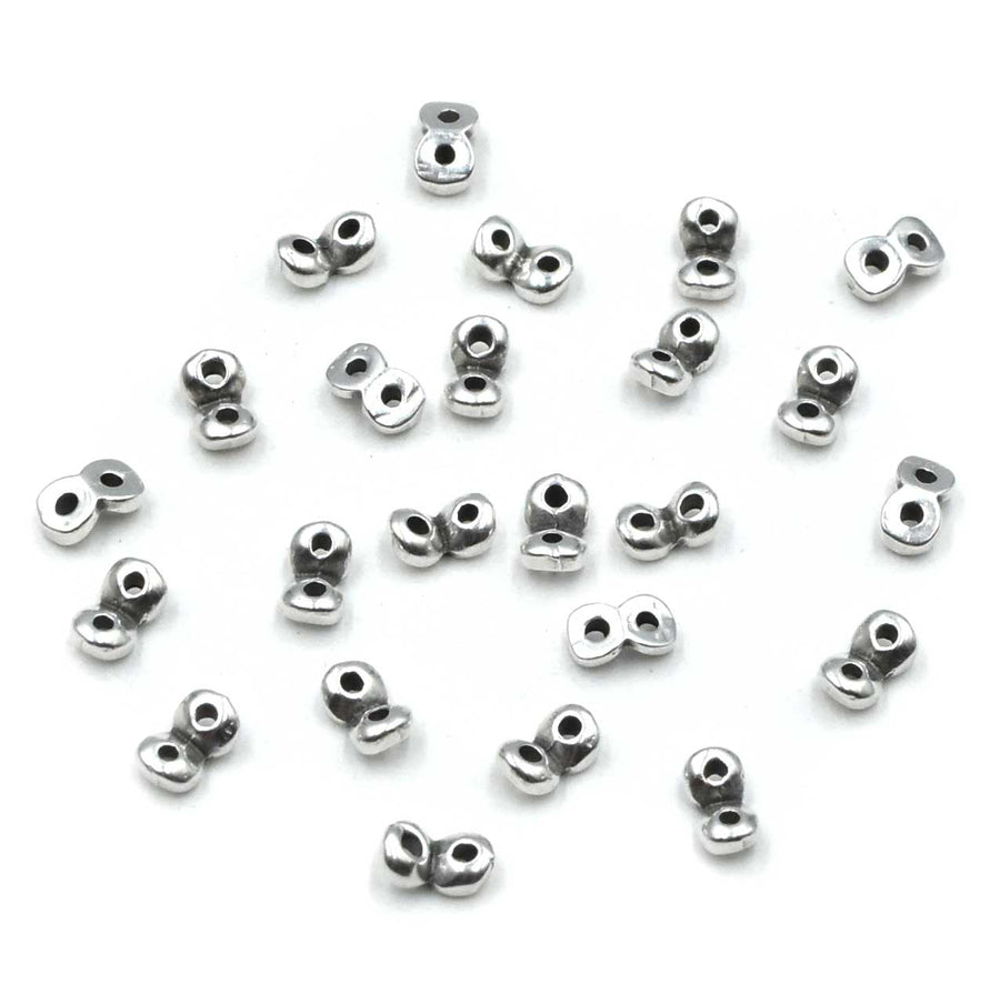 Cymbal Kaparia SuperDuo Side Beads- Antique Silver