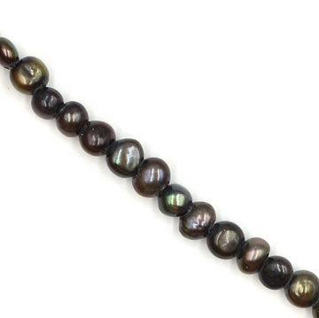 Large Hole Pearls- Dyed Brown Peacock Baroque Nugget, 7-8mm