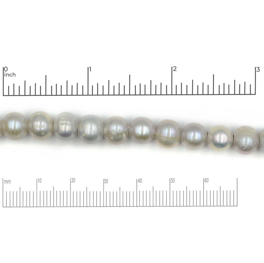Large Hole Pearls- Silver Potato, 8-9mm