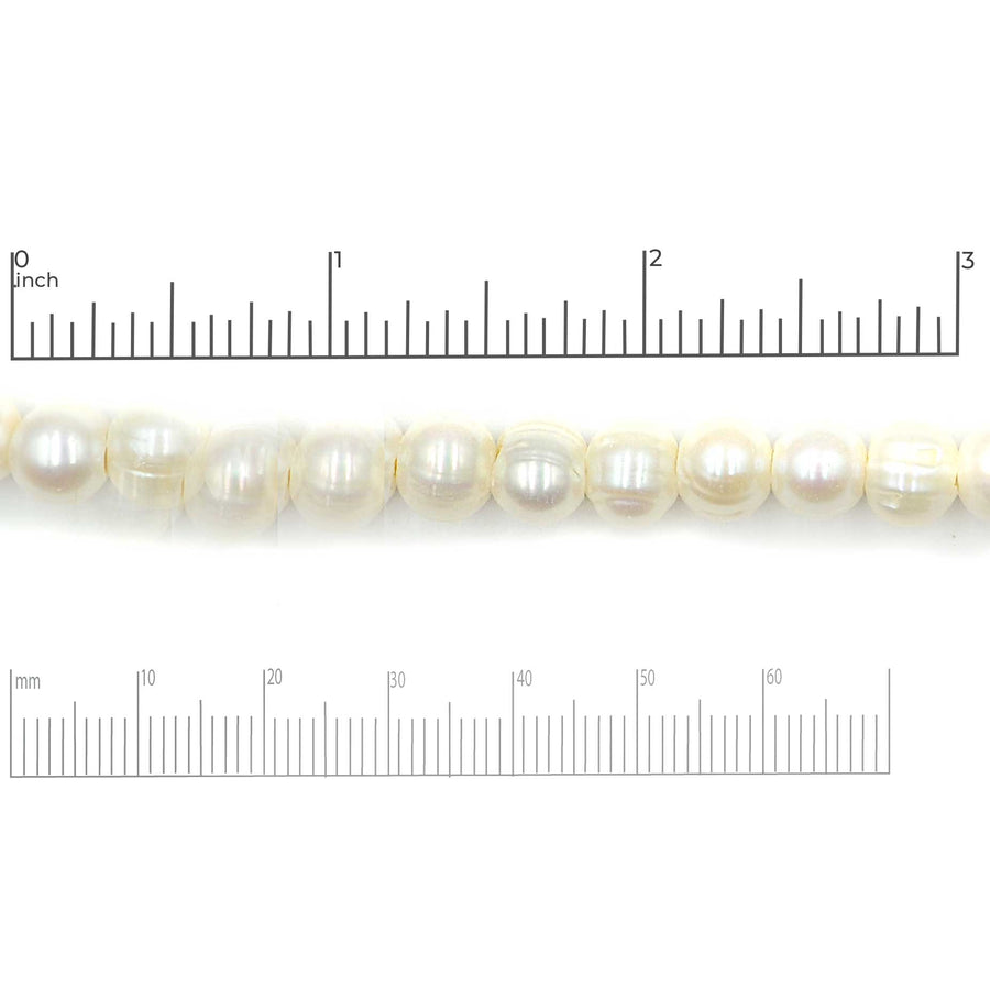 Large Hole Pearls- White Potato, 8-9mm