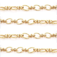 Jumbo Figaro- Bright Gold Chain 6"
