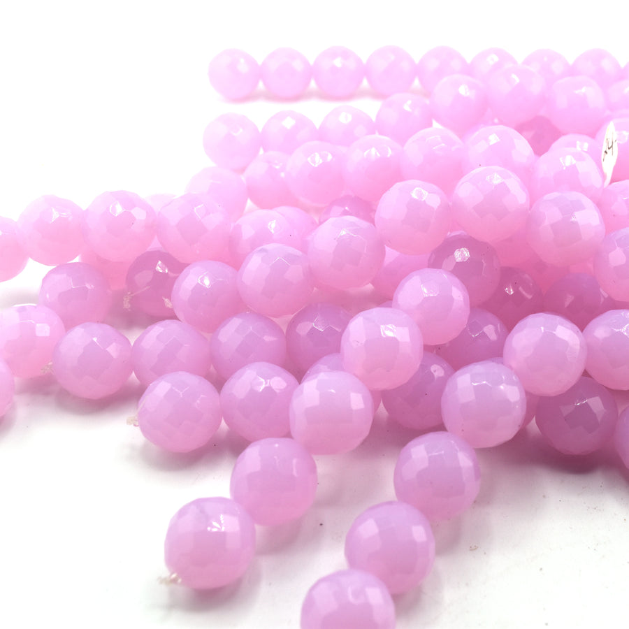 beadshopSTUDIO Vintage Glass  Lt. Pink Opal Faceted BY THE BEAD