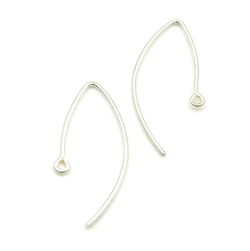 Sterling Silver Oval Ear Wires (1 Pair)