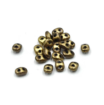 Cymbal Melakonas SuperDuo Sub Beads- Antique Brass (20 Pieces)