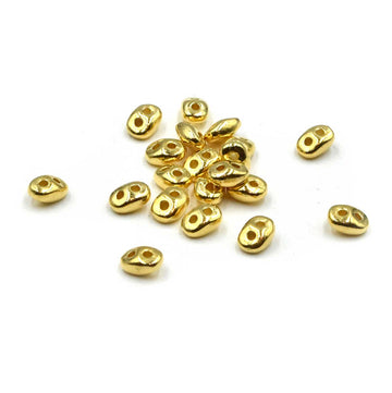 Melakonas SuperDuo Sub Beads- 24kt Gold Plate (20 Pieces)