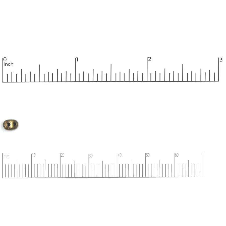 Cymbal Melakonas SuperDuo Sub Beads- 24kt Gold Plate (20 Pieces)