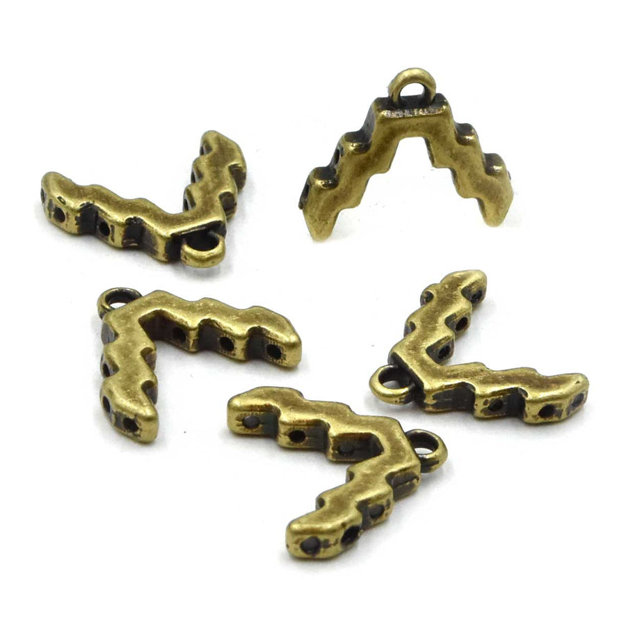 Cymbal Menites SuperDuo Bead Ending- Antique Brass