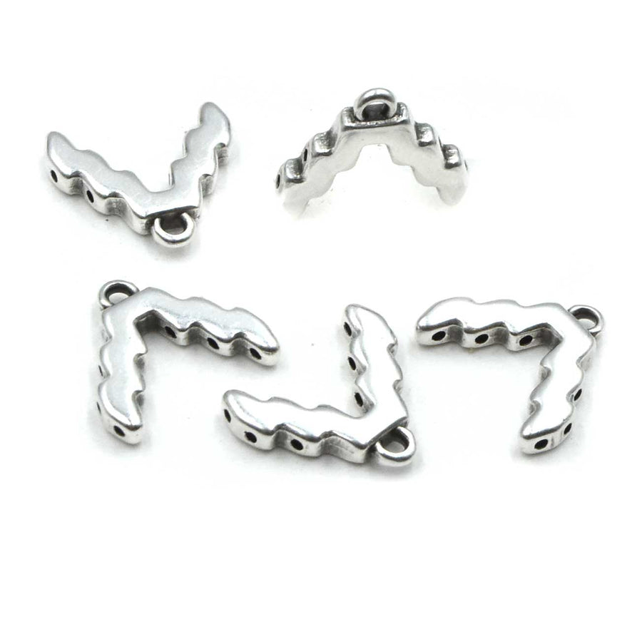 Cymbal Menites SuperDuo Bead Ending- Antique Silver