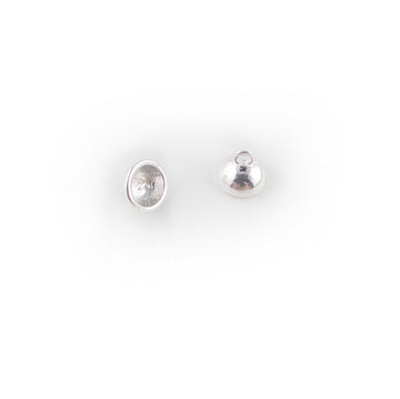 Pearl End Caps- Silver (1 Pair)