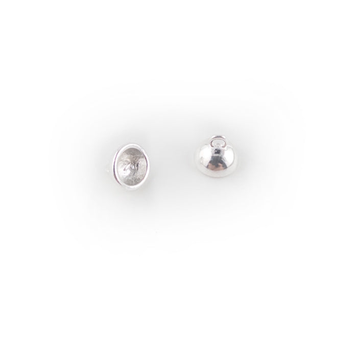 Pearl End Caps- Silver (1 Pair)