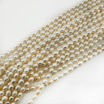 White Rice Pearls- 7mmx8mm