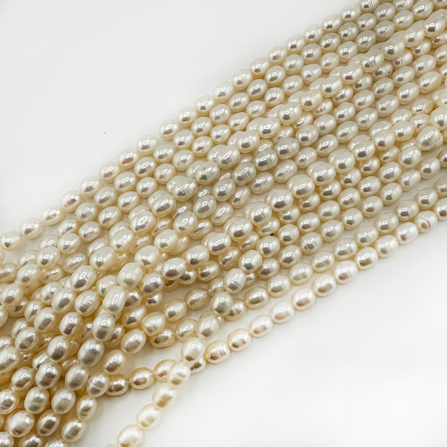 White Rice Pearls- 7mmx8mm