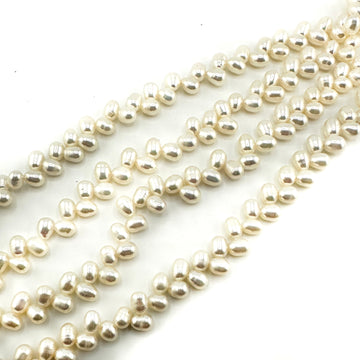 White Chevron Rice Pearls- 6mm