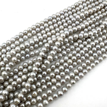 Light Grey Potato Pearls- 6mm
