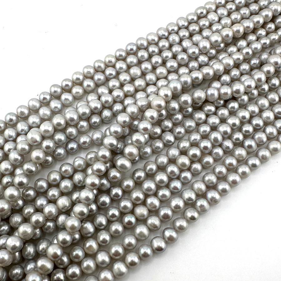 Light Grey Potato Pearls- 6mm
