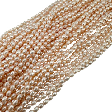 Pink Rice Pearls- 4.5x6.5mm