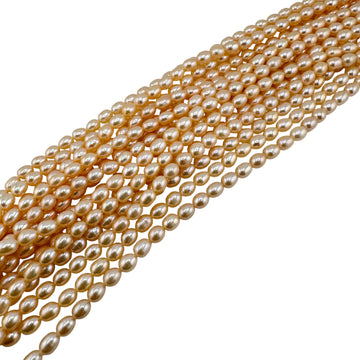 Peach Rice Pearls-4x6mm