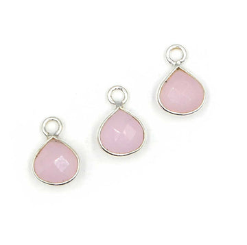 Pink Chalcedony Sterling Silver Bezel Briolette