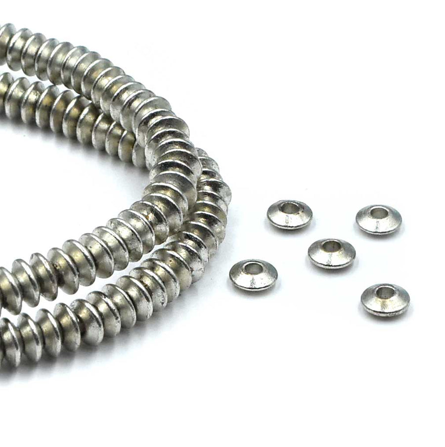 Saucer Spacers, 5mm- Silver Plate