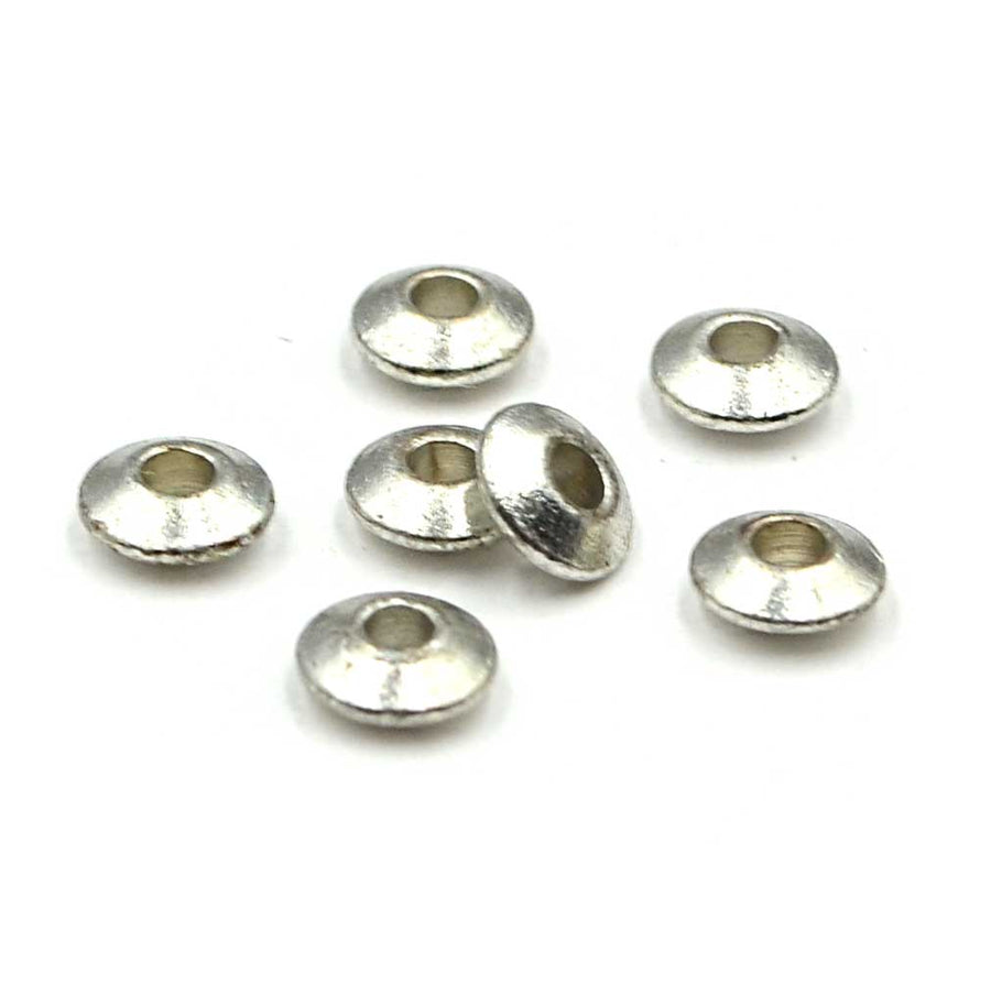 Saucer Spacers, 4mm- Silver