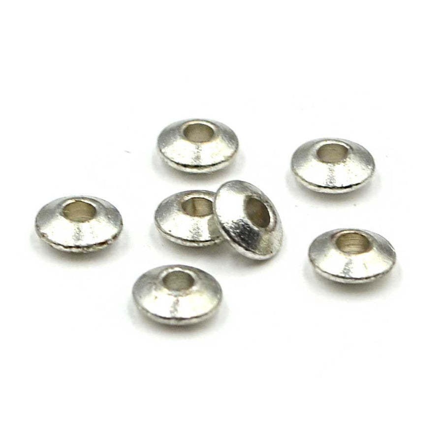 Saucer Spacers, 4mm- Silver Plate