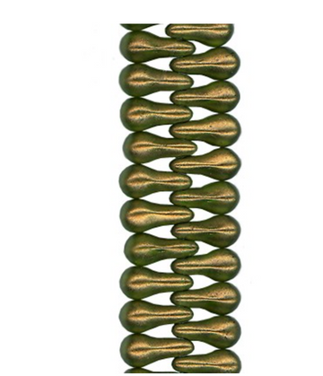 beadshopSTUDIO Vintage Glass Green Bronze Luster - Drip