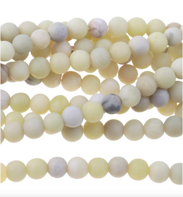Matte Butter Jasper- 4mm Rounds