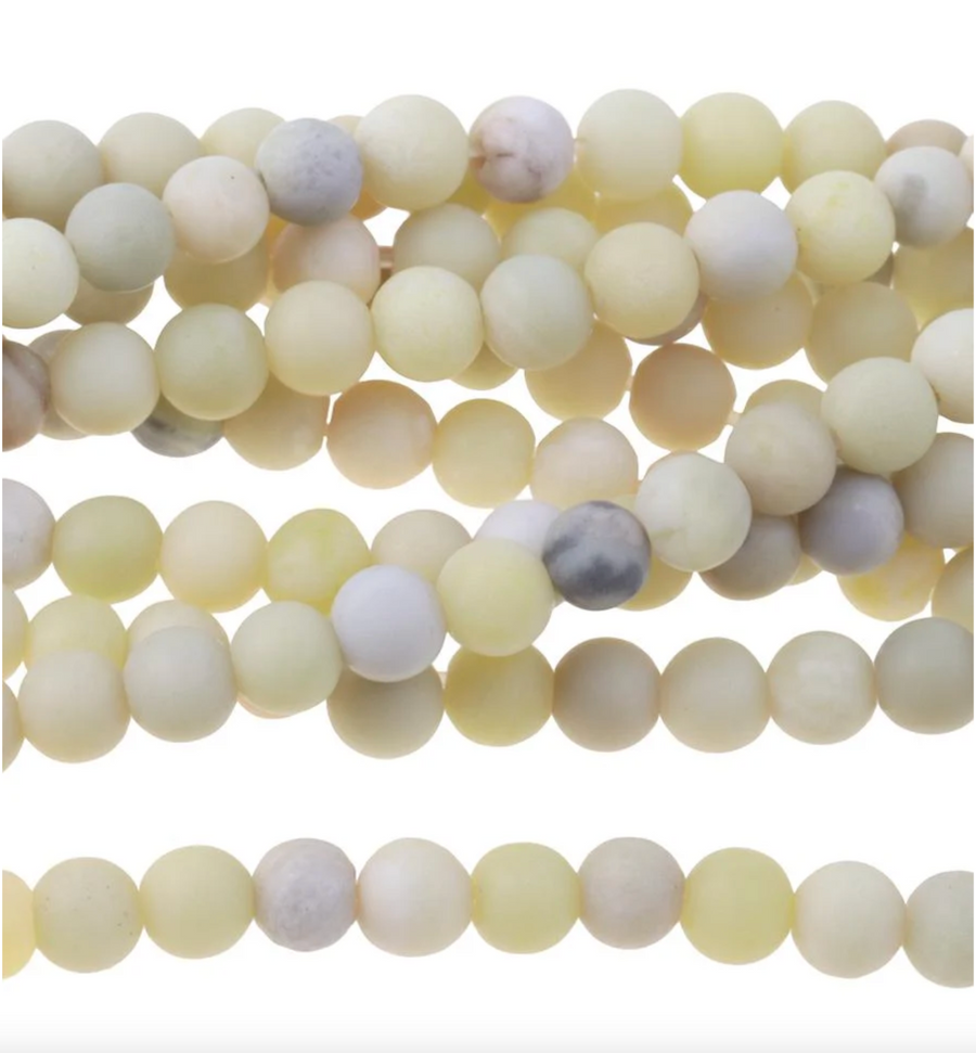 Matte Butter Jasper- 4mm Rounds