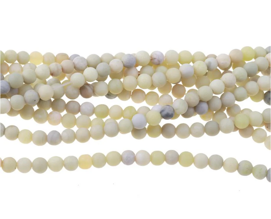Matte Butter Jasper- 4mm Rounds