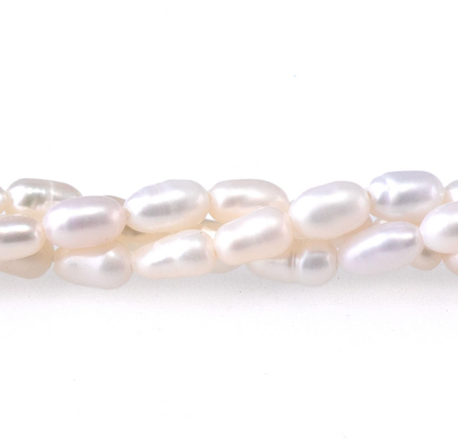White Rice Pearls, 3-4mm