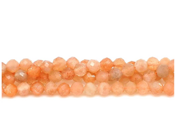 Faceted Sunstone- 4mm Rounds