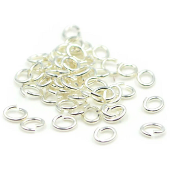 3.5mm/20g Oval Jump Rings- Bright Silver