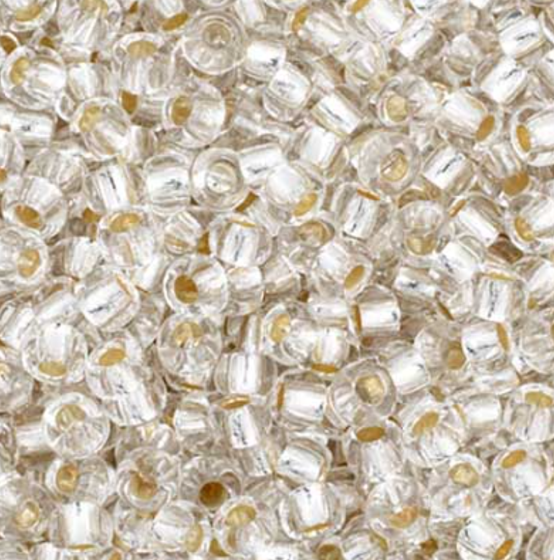 Czech 11/0 Seed Beads- Crystal Silver-Lined
