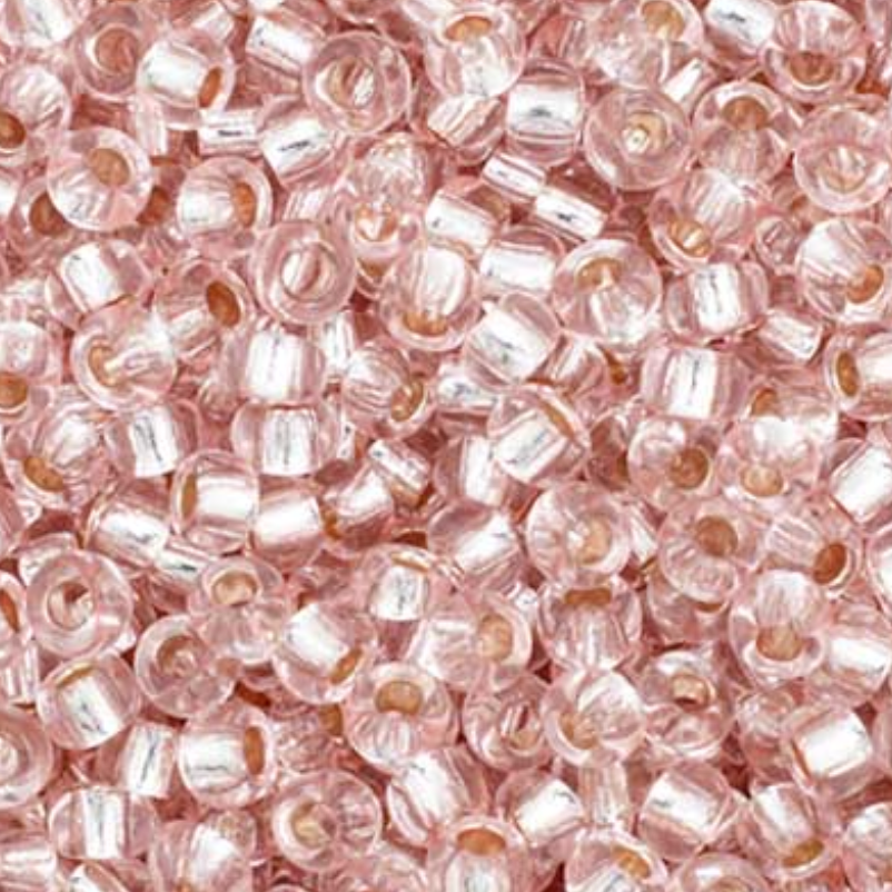 Czech 11/0 Seed Beads- Light Pink Silver-Lined