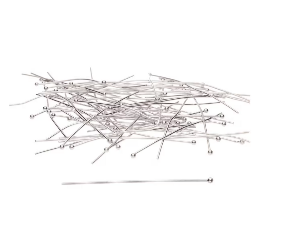 2 Inch Ball Headpins- Bright Silver Bulk (72pc)