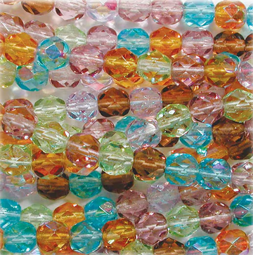 8mm Fire Polish- Prairie Mix