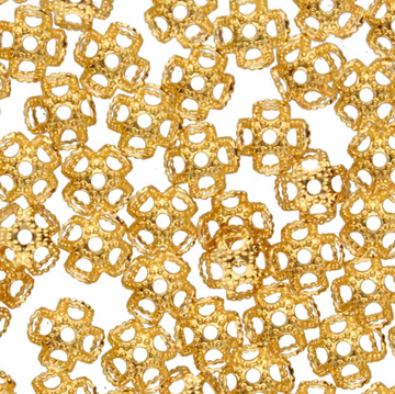 7mm Gold Bead Caps-(144 pcs)