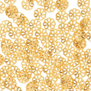 9mm Gold Bead Caps-(144 pcs)