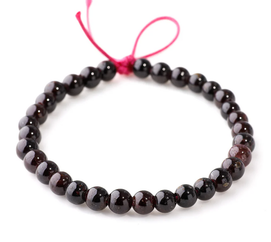 Large Hole Garnet Stones- 6mm