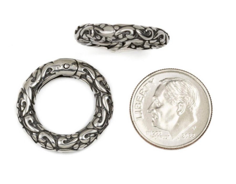 Cabaret Push Clasp-Antique Silver