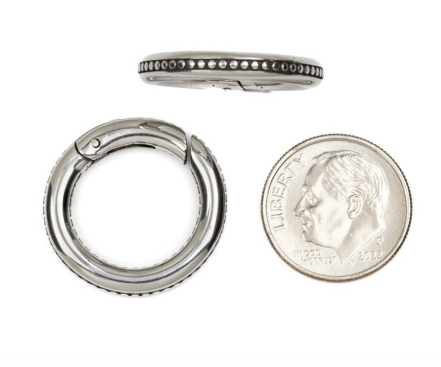 Dot Dot Push Clasp-Antique Silver