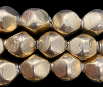 Brass Faceted Oval- 21mm