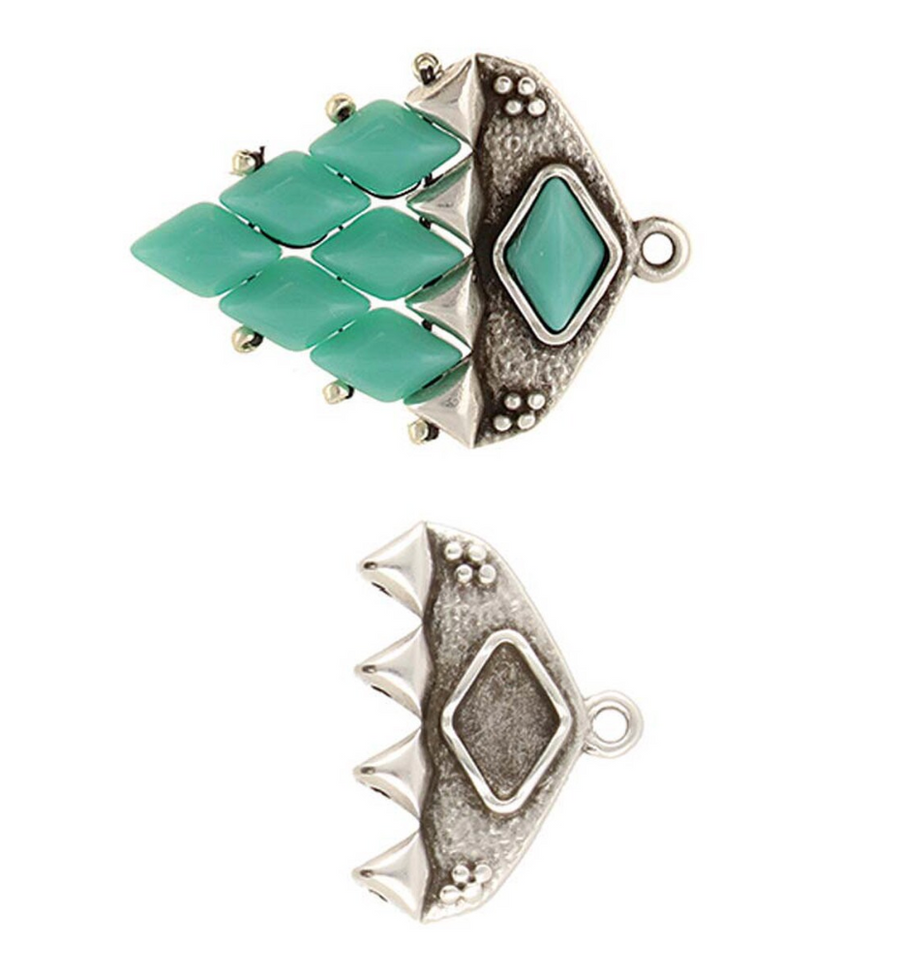 Cymbal Kipos IV GemDuo Bead Ending- Antique Silver
