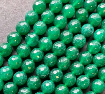 Faceted Dyed Green Jade-10mm