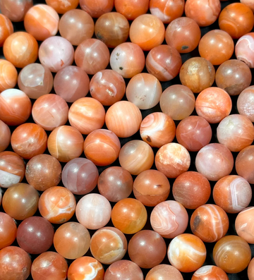 Matte Orange Botswana Agate-10mm