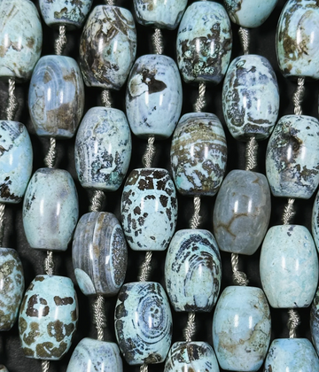 Sky Blue Dragon Skin- Agate Barrel 19x13mm